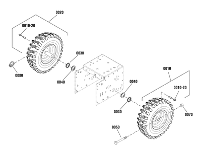 Wheels And Tires Group Diagram and Parts List for 1696410-01-ST661BS  Briggs and Stratton Snow Blower